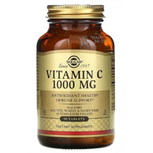 Solgar, витамин C, 1000 мг, 90 таблеток